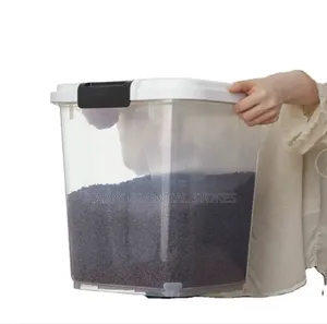 20kg Transparent Rice Bucket With Measuring Cup-