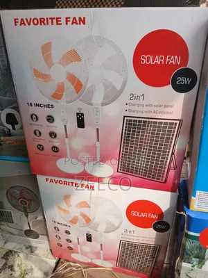 18” Rechargeable Standing Fan With Solar Panel