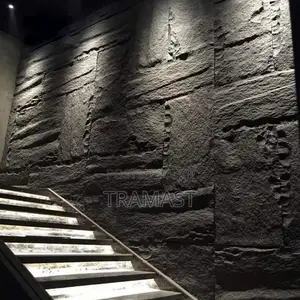 PU Stone Skin Panels | Wall Cladding | Black Color Panel