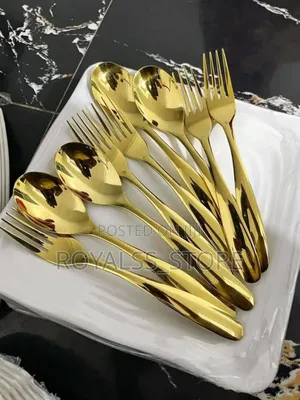 12pcs Quality Gold Eating Spoon and Fork
