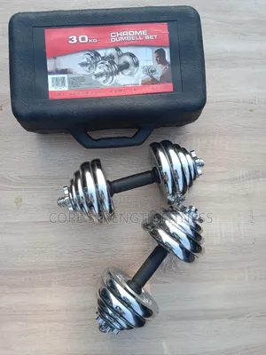 Pairs of 15kg Dumbbell Set in Plastic Box Carrier