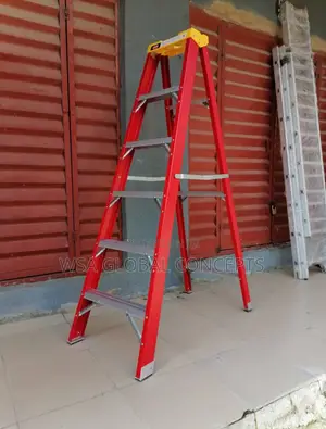 6 Steps Fiberglass Double Side Ladder