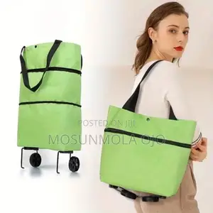 Supermarket Waterproof Pull-Out Shopping Bag (Green)