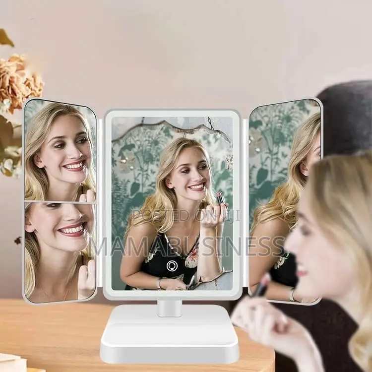 LED Lighted Adjustable Make Up Mirror With Stand