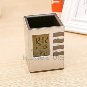 Pen Stand With Digital Clock and Temperature Desktop