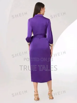 Ladies Formal Side Tie Purple Dress