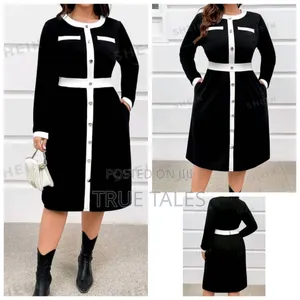 Black and White Ladies Formal Long Sleeves Office Wear
