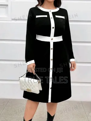 Black and White Ladies Formal Long Sleeves Office Wear