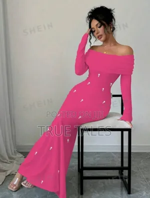 Pink Bead Embellished Off Shoulder Party Dress Sizes 8 to 12