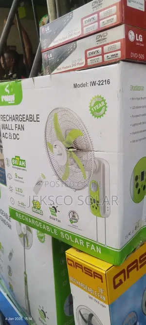 Iwin 16 Inches Solar Rechargeable Wall AC/DC Fan