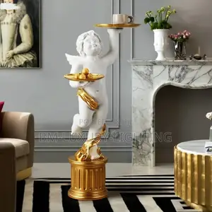 Luxury Art Designed Side Stool and Floor Lamp