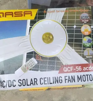 Qasa AC/DC Solar Ceiling Fan, 56 Inches.