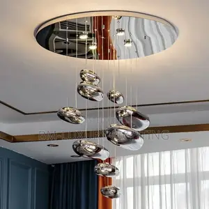 Silver Led 9 Drop Modern Decorative Chandelier