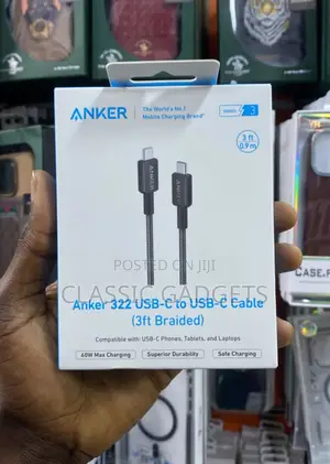 Anker 322 USB-C to USB-C 3ft Braided Cable