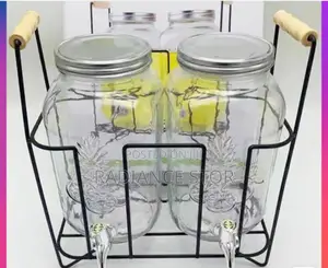 Double 7.6liters Glass Beverage/Juice Dispenser