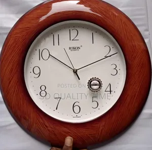 Rikon Brown Frame Wall Clock
