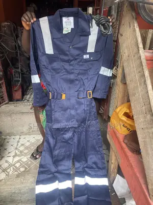 Blue Work Wear Coverall With Reflector