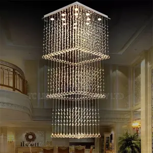 Morden Rain Drop Crystal Chandelier for High Roof