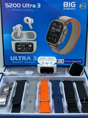 S200 Ultra 3 With A9 Screen Airpod 7 Strap Band Smartwatch