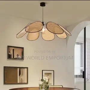 Japanese Wabi Sabi E27 Rattan Pendant Lights Chandelier