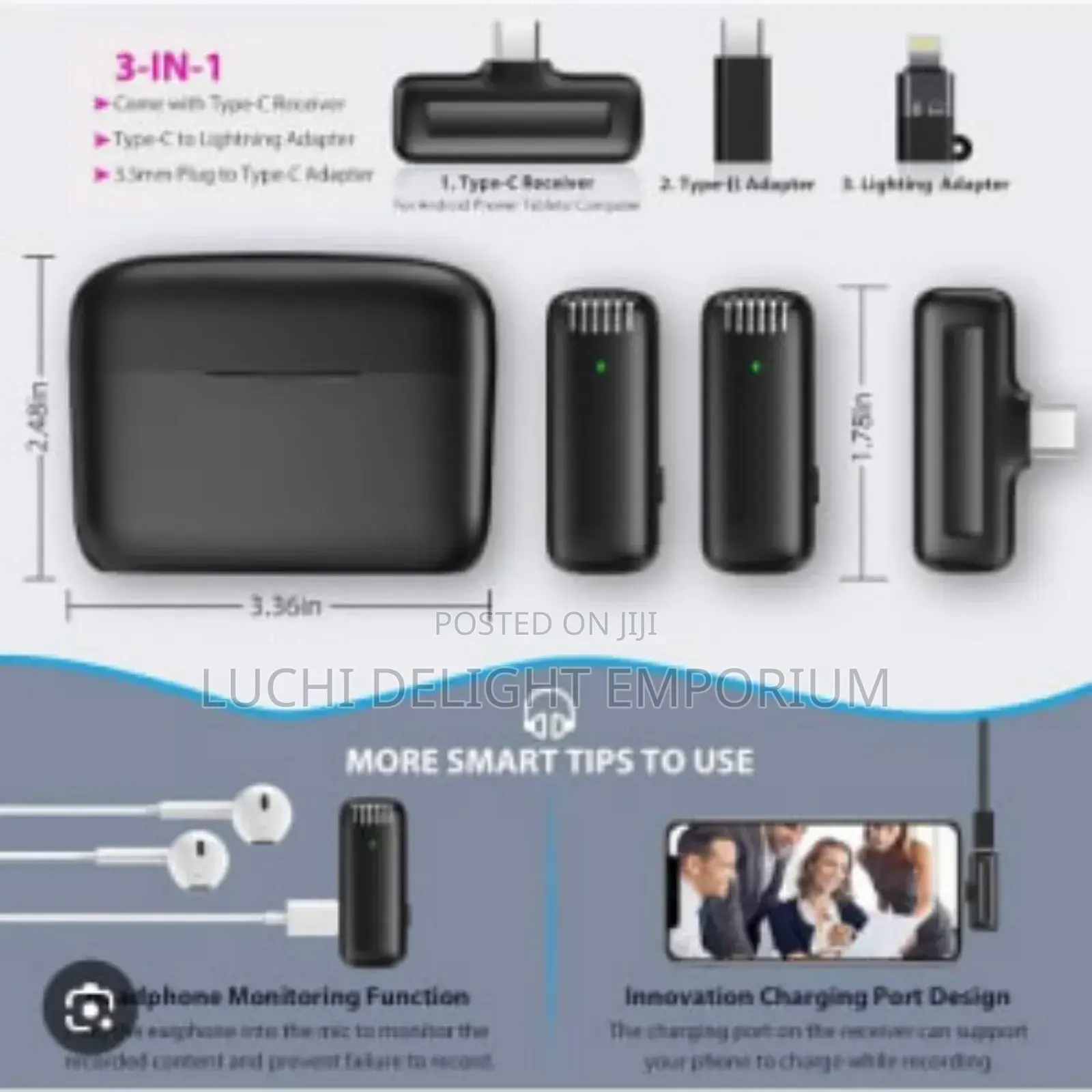 J13 iPhone Wireless Double Microphone With Noise Cancelation