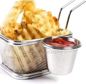 Chips French Fries Basket With Sauce Cup