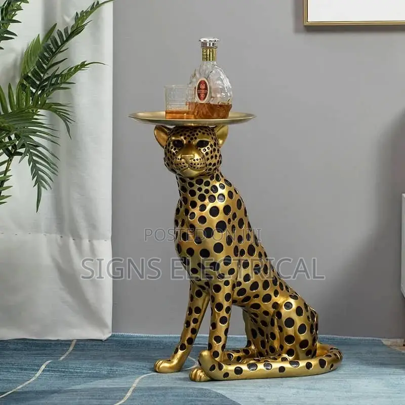 Leopard Statue Large Coffee Table Decor,