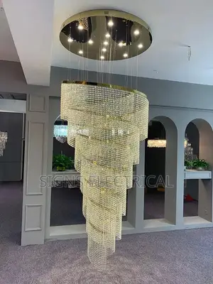 Large Spiral Design Crystal Chandelier