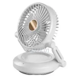 Rechargeable Rotating Desktop Fan With Led Light