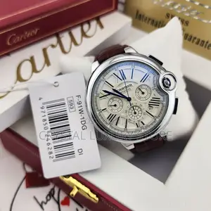 Cartier Quality Men Genuine Leather Wristwatch