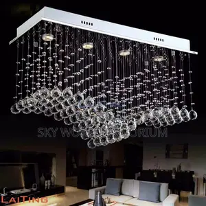 Modern Quadrate Crystal Led Chandelier Pyramid Shape
