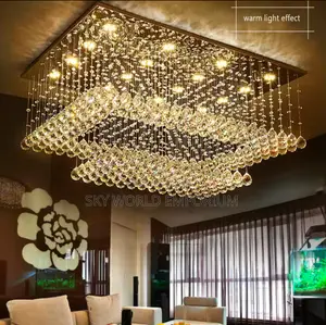 Rectangle Modern LED Lighting Crystal Ball Lustre Luxury