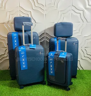 Set of 6 Blue Sensamite Foreign Rubber Travellin Luggage Box