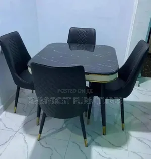 Classic Marble Top Dinning Set, 4 Seaters.