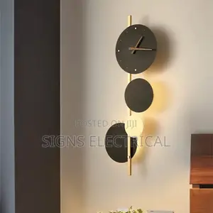 Nordic High-End Iron Acrylic Clock Light LED Home Wall Lamp