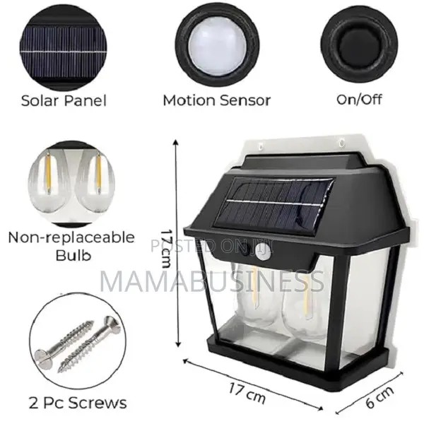 Double Solar Rechargeable Wall Security Sensor Bulbs
