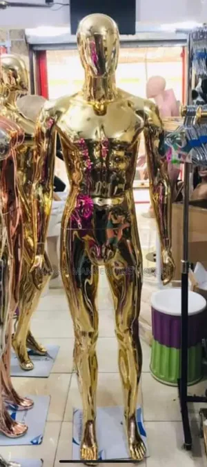 Medium Size Male Gold Chrome Male Mannequin