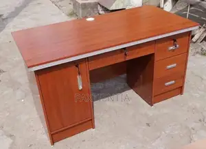 Brown Five Feet Office Desk With Storage