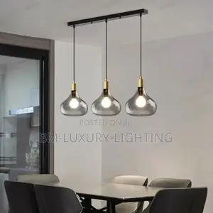 Luxury 3 Smokey Glass Dining Light