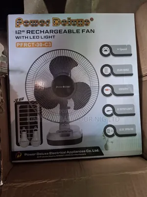 Power Deluxe Rechargeable Fan 12"