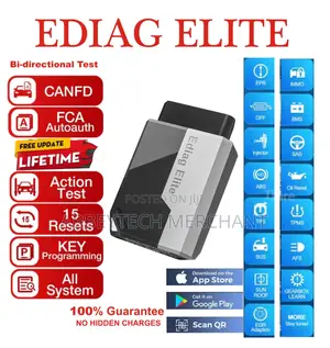 Ediag Elite Obdii 2 Cars Scanner Wit 15 Reset Life-Time Free