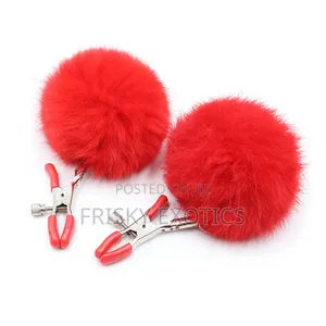 Fluffy Red Nipple Clamps