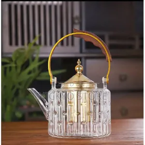 Glass Teapot With Filter Wooden Handle