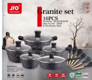 Jio Original Cookware Granite Set Pot.16pcs