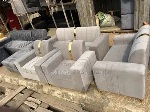 A Standard 7 Seater Grey Sofa