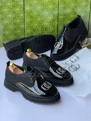 Gucci Glossy/Fabric Double Sole Loafers for Men