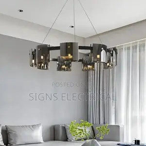 Glass Sheet Ceiling Chandeliers for Living Dining Room