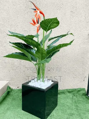 Artificial Paradise Bird Plant Potted With Fiber Glass Pot