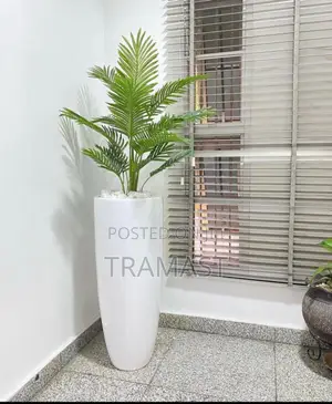 Artificial Palm Plant Potted With 120cm Fiber Glass Vase