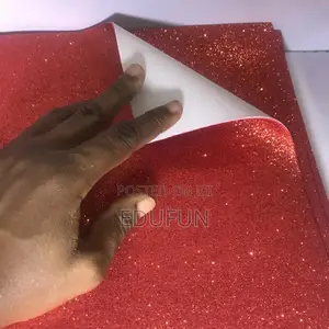 Red Adhesive Glitter Foam 50 X 70 Cn